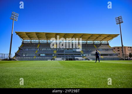 Antalya, Turquie. 28 novembre 2024. Illustration photo du stade lors de la séance d'entraînement MD-1 de la Journée, 1 jour avant un match entre les équipes nationales d'Ukraine et de Belgique, a appelé les Red Flames lors du deuxième play-off de la compétition des qualifications européennes féminines de l'UEFA 2023-24, le jeudi 28 novembre 2024 à Antalya, Turquie . Crédit : Sportpix/Alamy Live News Banque D'Images