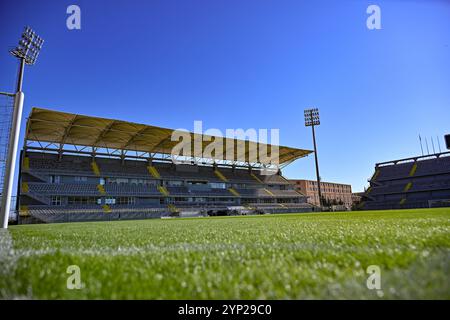 Antalya, Turquie. 28 novembre 2024. Illustration photo du stade lors de la séance d'entraînement MD-1 de la Journée, 1 jour avant un match entre les équipes nationales d'Ukraine et de Belgique, a appelé les Red Flames lors du deuxième play-off de la compétition des qualifications européennes féminines de l'UEFA 2023-24, le jeudi 28 novembre 2024 à Antalya, Turquie . Crédit : Sportpix/Alamy Live News Banque D'Images