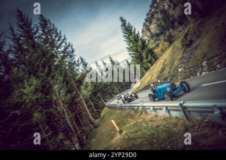 Bugatti 51 à Classic car Race, Jochpass Oldtimer Memorial, Allemagne Banque D'Images