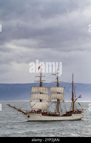 Navire d'expédition Europa opérant de Ushuaia, Argentine à la péninsule Antarctique en Antarctique, Océan Austral, régions polaires Banque D'Images