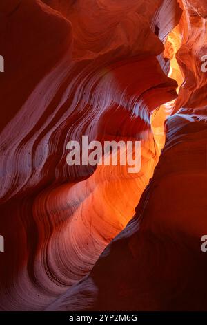 Détails abstraits des parois de canyon de fente orange, Antelope Canyon X, page, Arizona, États-Unis d'Amérique, Amérique du Nord Banque D'Images