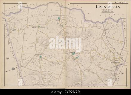 Essex County, V. 3, double page plate No. 31 [Map Bounded by Livingston Township] 1906 par A.H. Mueller (Publisher) Banque D'Images