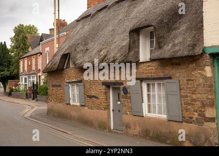 Royaume-Uni, Angleterre, Rutland, Oakham, Melton Road, Hudson’s Cottage, maison des années 1600 du plus petit homme Jeffrey Hudson Banque D'Images