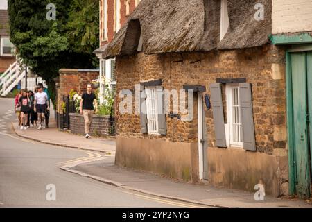 Royaume-Uni, Angleterre, Rutland, Oakham, Melton Road, Hudson’s Cottage, maison des années 1600 du plus petit homme Jeffrey Hudson Banque D'Images