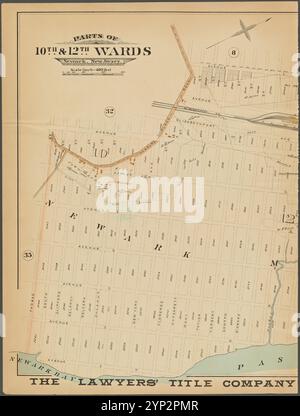 Newark, double page plate No. 34 [Map Bounded by Avenue l, Ferry réunis, Passaic River, Thomas réunis] Banque D'Images