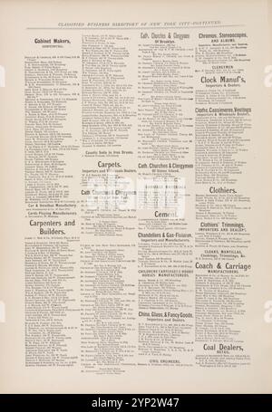 Classifié Business Directory de New York [3] 1871 Banque D'Images