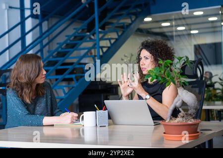 Deux femmes travaillant ensemble dans un bureau Banque D'Images