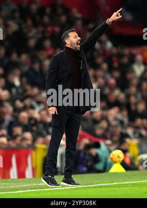 Dossier photo du 03/11/24 de Ruud van Nistelrooy. L’ancien attaquant de Manchester United Ruud van Nistelrooy est le premier à devenir le nouvel entraîneur de Leicester. Le Néerlandais semble prêt à remplacer Steve Cooper au King Power Stadium après le limogeage du Gallois le week-end dernier, l’agence de presse PA comprend. Date d'émission : jeudi 28 novembre 2024. Banque D'Images