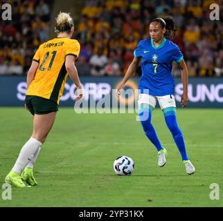 Brisbane, Australie. 28 novembre 2024, Aline Gomes Amaro lors du match amical international, Australie - Brésil. Crédit : Kleber Osorio/Alamy Live News Banque D'Images