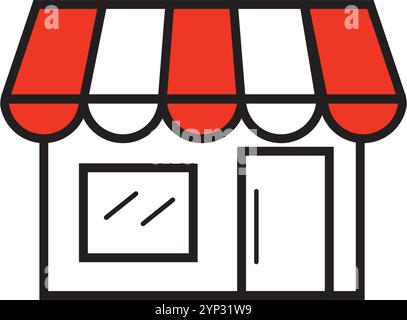 Icône de vente au détail au design plat. Icône magasin ou magasin. Vecteur. Illustration de Vecteur