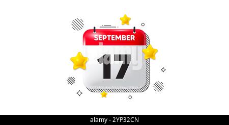 icône du 17e jour du mois. Date du calendrier de l'événement. Icône de la date du calendrier du 3 septembre. Vecteur Illustration de Vecteur