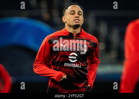 Madrid, Espagne. 05 novembre 2024. Noah OKAFOR de l'AC Milan lors du match de football MD4 de l'UEFA Champions League, League phase MD4 entre le Real Madrid CF et l'AC Milan le 5 novembre 2024 au stade Santiago Bernabeu de Madrid, Espagne - photo Matthieu Mirville/DPPI crédit : DPPI Media/Alamy Live News Banque D'Images