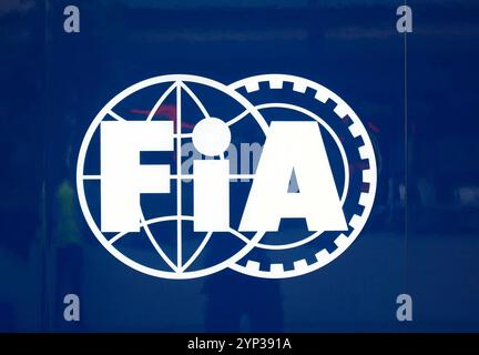 Doha, Katar. 28 novembre 2024. 28.11.2024, circuit international de Losail, Doha, formule 1 Qatar Airways Qatar Grand Prix 2024, dans la photo le logo de la FIA crédit : dpa/Alamy Live News Banque D'Images