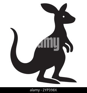 Illustration vectorielle Kangaroo Silhouette sur fond blanc Illustration de Vecteur