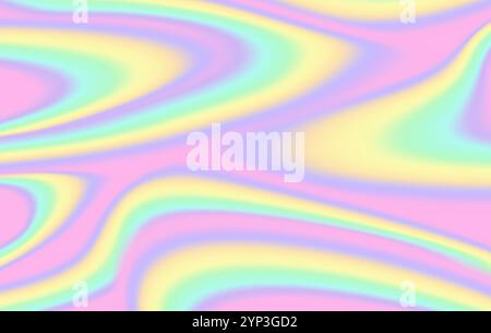 Fond arc-en-ciel abstrait vectoriel dans le style glitch. Texture colorée dans le style tie dye. Texture de feuille holographique vectorielle. Illustration de Vecteur