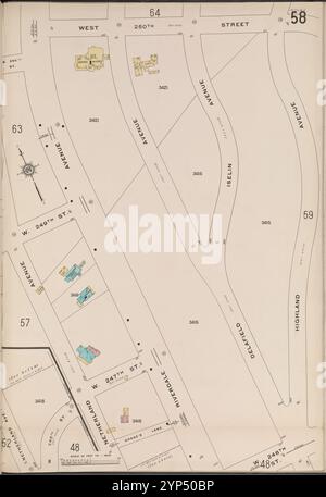 Bronx, V. 13, plate No. 58 [Map Bounded by W. 250th réunis, Highland Ave., W. 246th réunis, Netherland Ave.] 1914 Banque D'Images