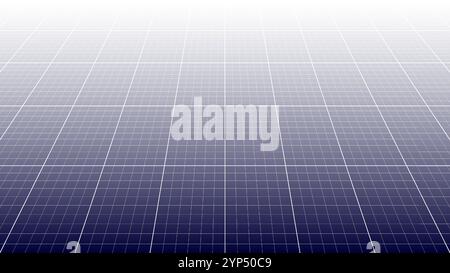 Panneaux solaires horizontaux cellules isolées sur fond blanc. Énergie solaire de ferme. Illustration de Vecteur
