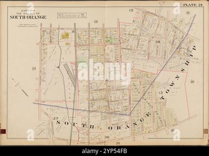 Partie du village de South Orange. Double page plate No. 24 [carte délimitée par Irvington Ave., Wetmore Ave., Parker Ave., Hilldale Ave., Maplewood Ave., Walton Ave., 3e produit] 1904 Banque D'Images