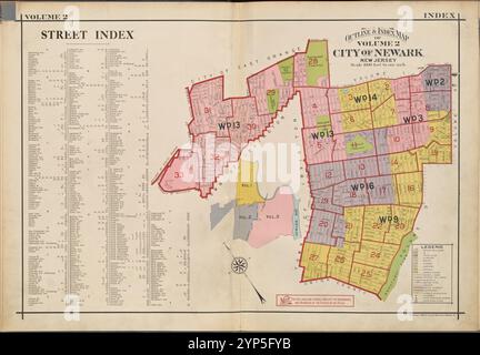 Plan et index 1926 Banque D'Images