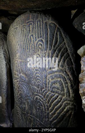 Cairn of Gavrinis, Larmor-Baden, Golfe du Morbihan, Morbihan, Bretagne, Bretagne, France, Europe Banque D'Images