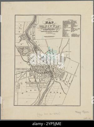 Carte de la ville de Rochester : dessinée pour les croquis de O'Reilly 1838 par O'Reilly, Henry, 1806-1886 Banque D'Images