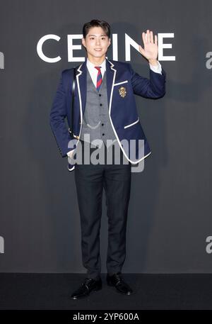 Séoul, Corée du Sud. 28 novembre 2024. L'acteur sud-coréen Park Bo-GUM, assiste à un photocall pour l'événement phare de Céline Cheongdam à Séoul, en Corée du Sud, le 28 novembre 2024. (Photo de Lee Young-ho/Sipa USA) crédit : Sipa USA/Alamy Live News Banque D'Images