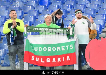 Stadio Olimpico, Rome, Italie. 28 novembre 2024. UEFA Europa League Football ; Lazio versus Ludogorets ; Ludogorets's supporters Credit : action plus Sports/Alamy Live News Banque D'Images