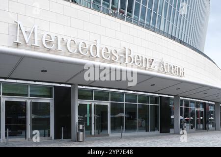 Berlin, Allemagne, 27 août 2021, entrée de la Mercendes-Benz Arena à Friedrichshain, Europe Banque D'Images
