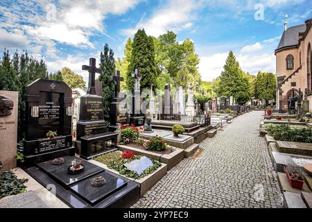 PRAGUE, RÉPUBLIQUE TCHÈQUE, LE 12 SEPTEMBRE tombe : tombeau dans le cimetière de Vysehrad, le 12 septembre 2019 à Prague, République tchèque Banque D'Images