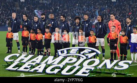 MANCHESTER - Erling Haaland de Manchester City FC, Jack Grealish de Manchester City FC, Phil Foden de Manchester City FC, Matheus Nunes de Manchester City FC, Manuel Akanji de Manchester City FC, Ilkay Gundogan de Manchester City FC, Rico Lewis de Manchester City FC, Josko Gvardiol de Manchester City FC, Nathan Ake de Manchester City FC, le gardien de Manchester City FC Ederson, Bernardo Silva de Manchester City FC lors du match de l'UEFA Champions League entre Manchester City FC et Feyenoord à l'Etihad Stadium le 26 novembre 2024 à Manchester, Angleterre. ANP | Hollandse Hoogte | GERRIT VAN Banque D'Images