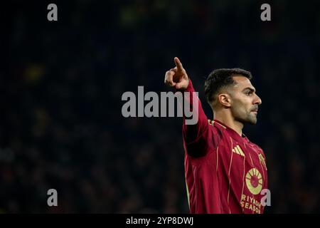 Londres, Royaume-Uni. 28 novembre 2024. Londres, Angleterre, novembre 29 2024 : Zeki Celik (19 Roma) pendant le match de l'UEFA Europa League entre Tottenham Hotspur et Roma au Tottenham Hotspur Stadium à Londres, Angleterre. (Pedro Porru/SPP) crédit : SPP Sport Press photo. /Alamy Live News Banque D'Images