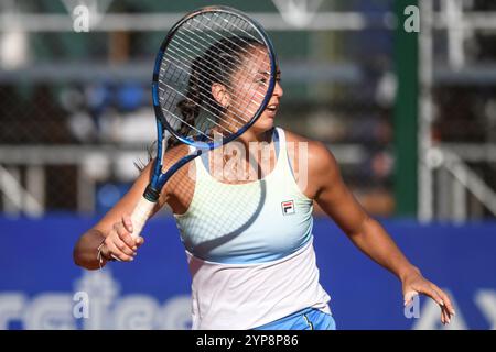 Buenos Aires (28 novembre 2024). Jazmin Ortenzi (Argentine) joue au WTA 125 Argentina Open 2024 crédit : Mariano Garcia/Alamy Live News Banque D'Images