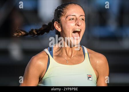 Buenos Aires (28 novembre 2024). Jazmin Ortenzi (Argentine) joue au WTA 125 Argentina Open 2024 crédit : Mariano Garcia/Alamy Live News Banque D'Images