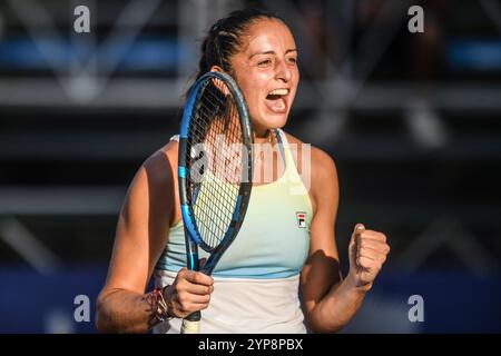 Buenos Aires (28 novembre 2024). Jazmin Ortenzi (Argentine) joue au WTA 125 Argentina Open 2024 crédit : Mariano Garcia/Alamy Live News Banque D'Images