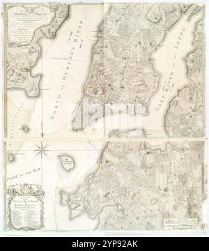 Plan de la ville de New York en Amérique du Nord : arpenté dans les années 1766 et 1767 1776 par Ratzer, Bernard Banque D'Images