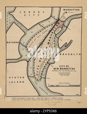 Ville de New Manhattan : proposé en mai 1911, révisé en mai 1930 Banque D'Images