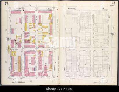 Brooklyn V. 2, plate No. 63 [carte délimitée par Grand Ave., Willoughby Ave., Classon Ave., Lafayette Ave.] 1884 - 1936 Banque D'Images