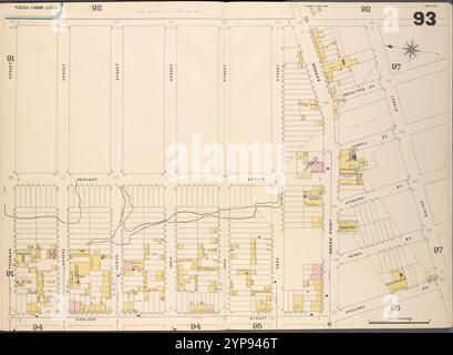 Brooklyn V. 4, double page plate No.93 [Map Bounded by Whale Creek canal, Calyer préparé, Oakland réunis, Freeman réunis] 1884 - 1936 Banque D'Images