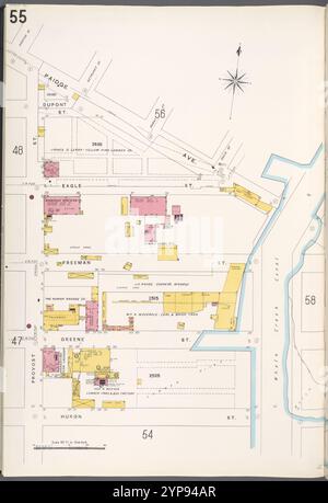 Brooklyn V. 4, plate No. 55 [Map Bounded by Paidge Ave., Whale Creek canal, Huron réunies, Provost] 1884 - 1936 Banque D'Images