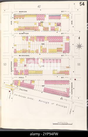 Brooklyn V. 5, plate No. 54 [Map Bounded by Marion préparées, Hopkinson Ave., Fulton préparées, Saratoga Ave.] 1884 - 1936 Banque D'Images