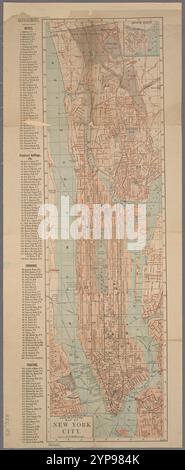 Carte de New York City 1891 par Fisk, E. F. Banque D'Images