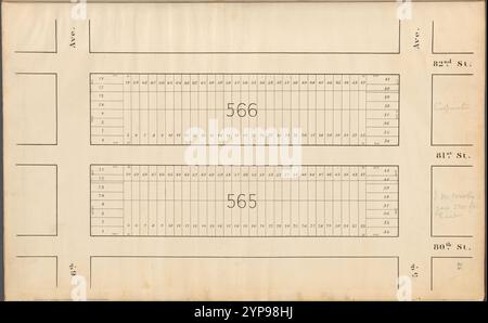 Central Park Planning Map : borné par la 82e rue, la 5e avenue, la 80e rue et la 6e avenue 1853 Banque D'Images