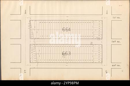 Central Park Plan d'urbanisme n° 17 : délimité par la 71e rue, la 6e avenue, la 69e rue et la 7e avenue 1853 Banque D'Images