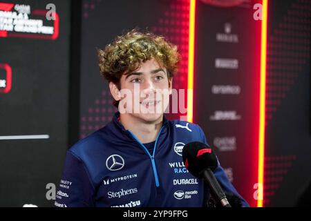 Circuit international de Losail, Doha, formule 1, Qatar. 28 novembre 2024. Airways Qatar Grand Prix 2024, im Bild Franco Colapinto (ARG), Williams Racing Credit : Alessio de Marco/Alamy Live News Banque D'Images