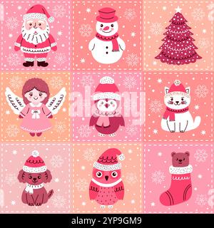 Motif sans couture de Noël festif Illustration de Vecteur