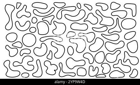 Contours fluides avec des formes géométriques, parfaits pour un décor abstrait et des arrière-plans créatifs. Ensemble vectoriel de haute qualité comprenant des éléments organiques. Illustration de Vecteur