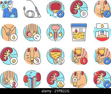 urologie prostatique icones urinaires de rein set vecteur Illustration de Vecteur