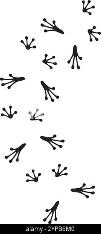 Empreintes de grenouille noir et blanc. Illustration vectorielle. Illustration de Vecteur