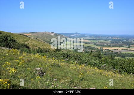 Vue depuis Devils Dyke dans le parc national de South Downs Banque D'Images