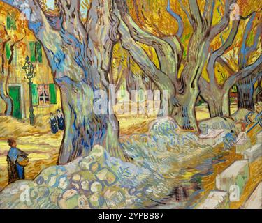 The large plane Trees, Road Menders à Saint-Rémy, Vincent van Gogh, 1889, Cleveland Museum of Art, Banque D'Images